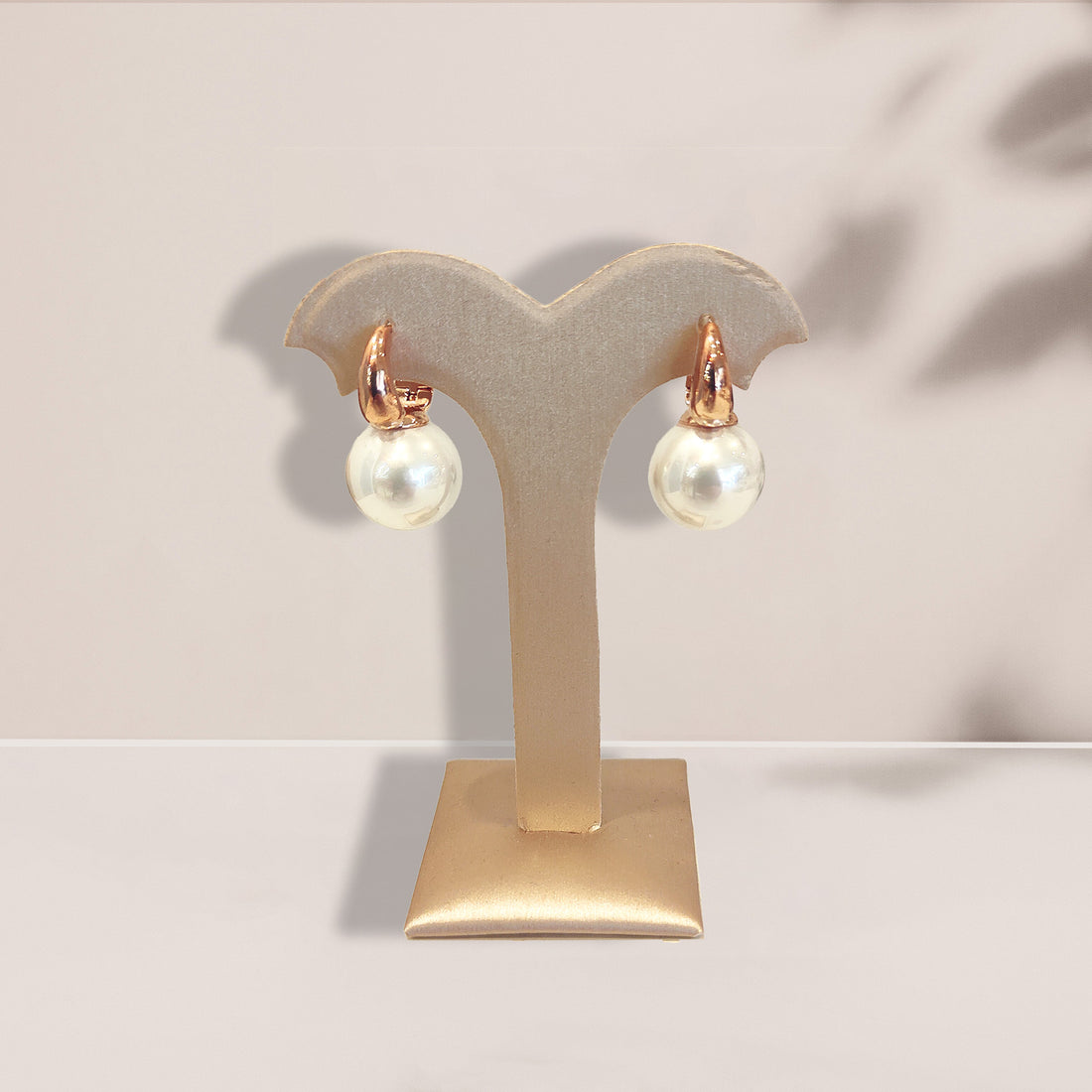 Pearl Drop Huggie Earrings