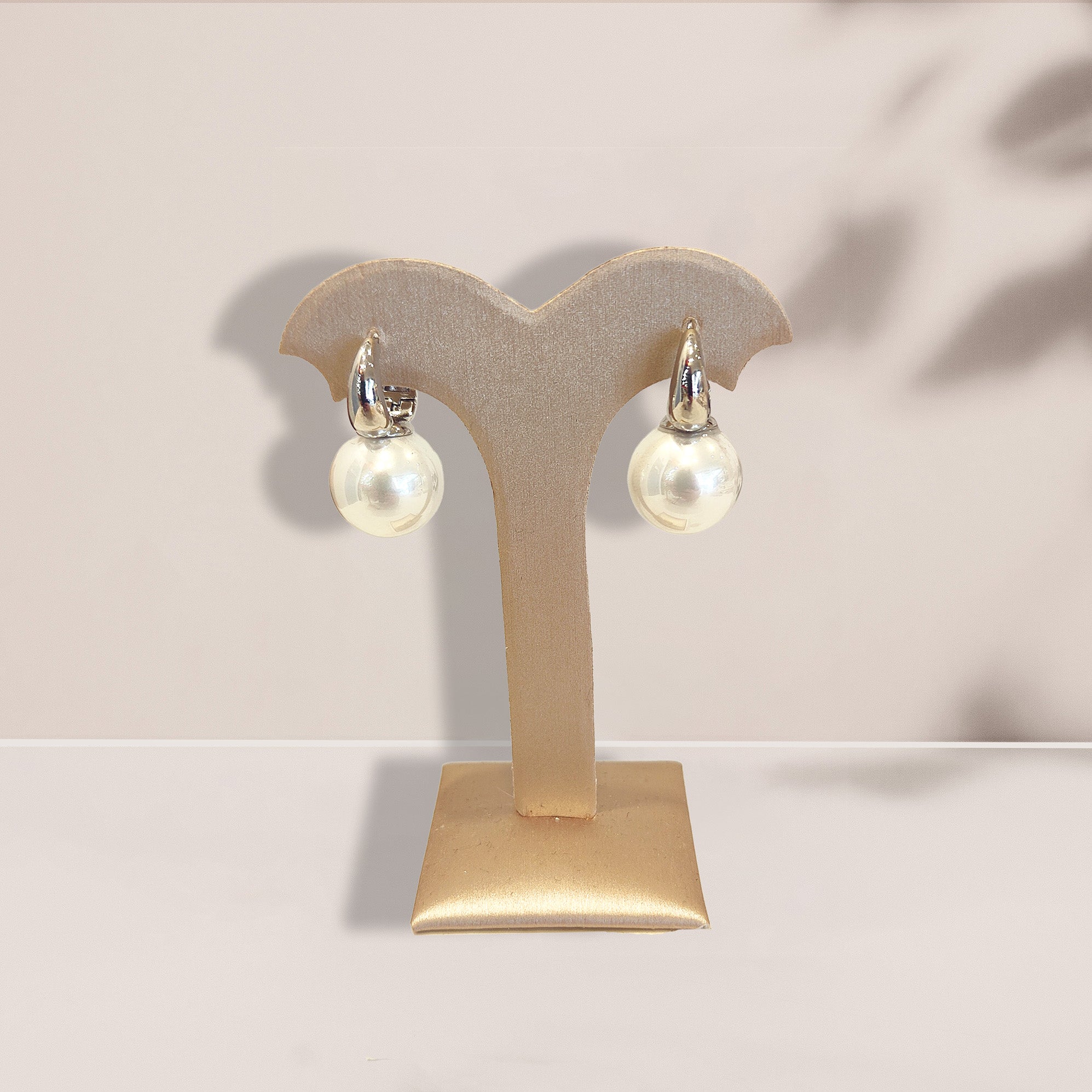 Pearl Drop Huggie Earrings