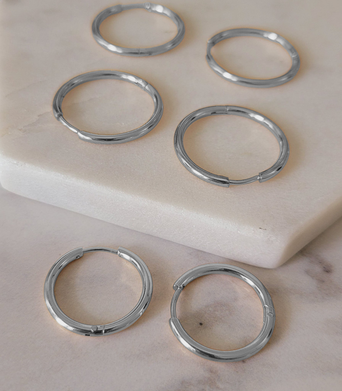 Silver Classic Huggie Hoops