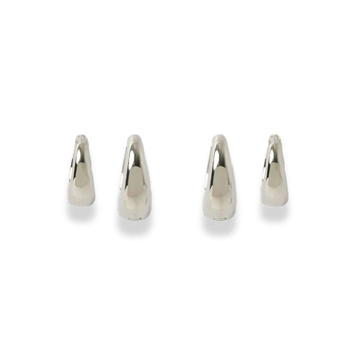Silver Wedge Huggie Hoops