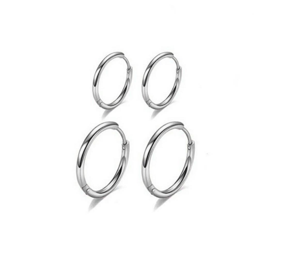 Silver Classic Huggie Hoops