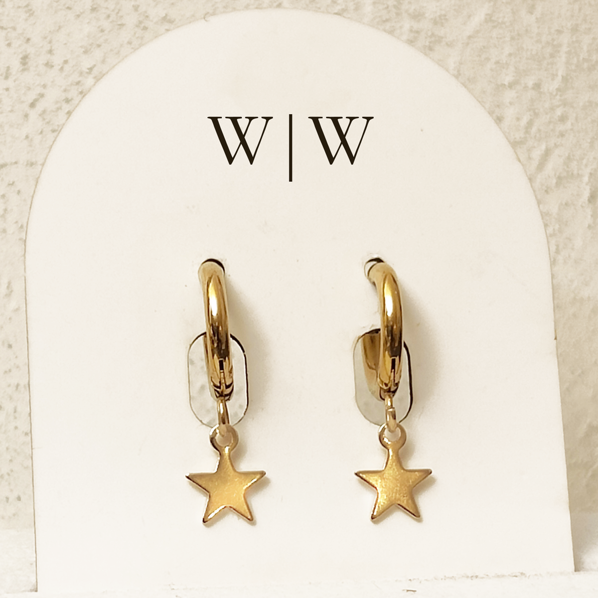 Gold Star Charm Huggie Earrings