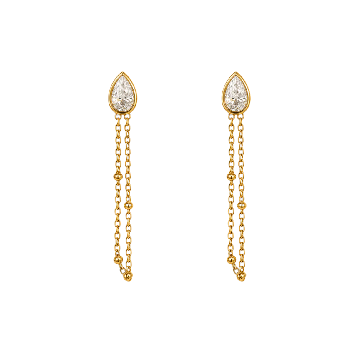 Gold Teardrop Crystal Earring Set — 3 Styles